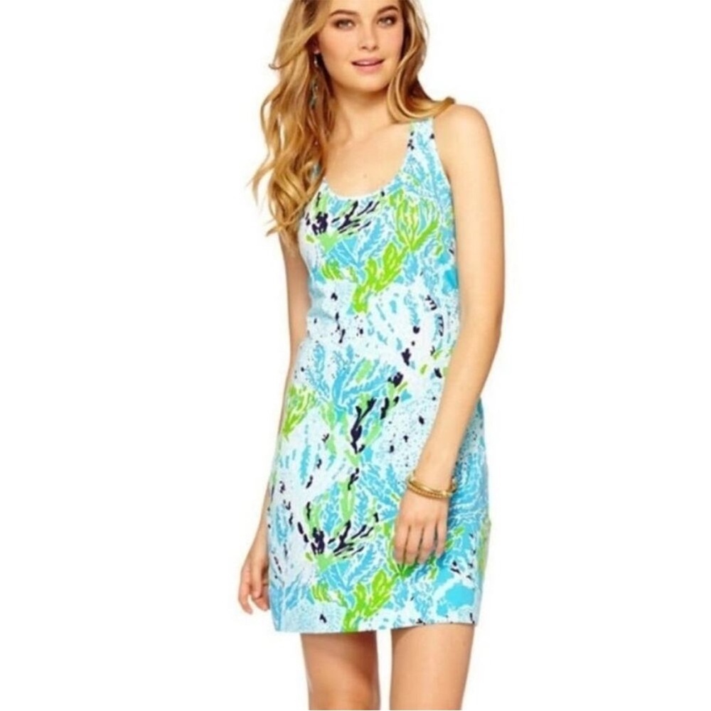 Lilly Pulitzer Cordon Pima cotton razor back mini dress in let’s cha cha